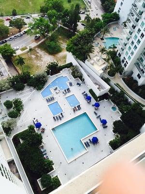 Bird's eye view of the pool area