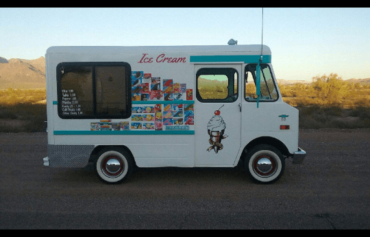 Red rocket ice cream truck