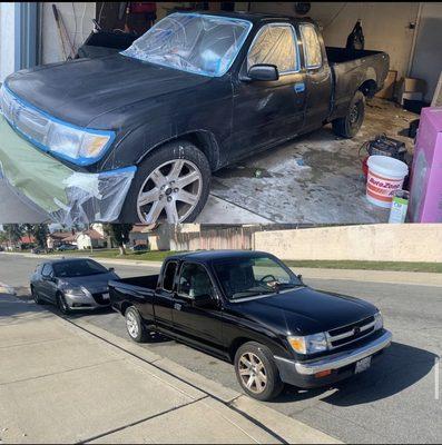 Toyota Tacoma, basecoat clearcoat, one day service