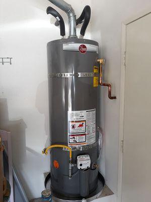 50 Gallon Water Heater Installation by ProMax Plumbing technician in San Diego CA.