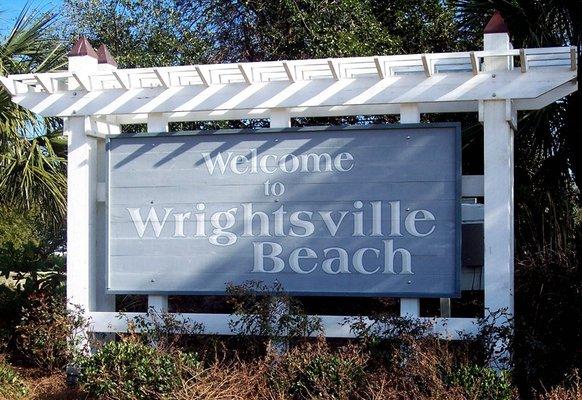 Hand painted sign and custom arbor for Wrightsville Beach