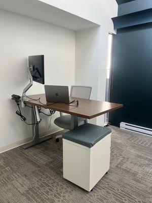 Small Private office.fully furnished with a Herman Miller sit/stand desk and ergonomic chair.