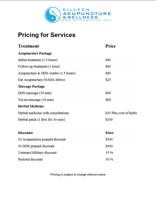 Our Pricing & Services