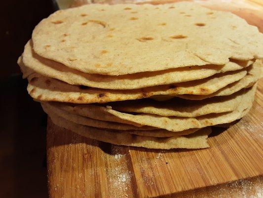 6" flour tortillas by the dozen stay soft and flexible days after their making