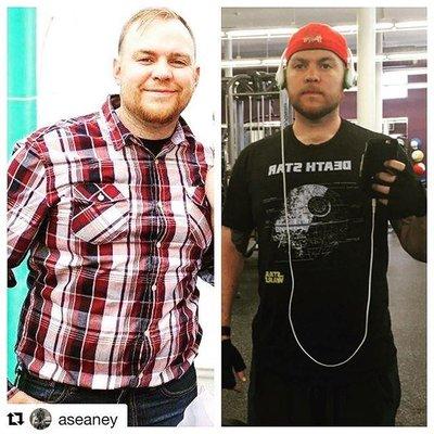 Aaron Seaney  before after nutrition transformation