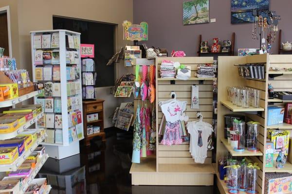 Browse our gift shop where you will find Melissa and Doug brand toys, Sunrise greeting cards, and handmade gifts