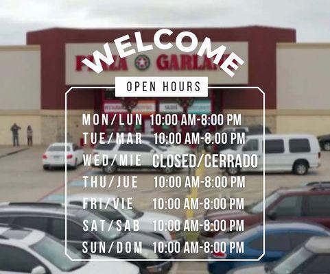 Our Operating Hours