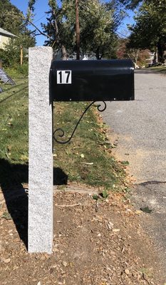 My beautiful new mailbox post.