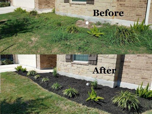 a flower bed that we brought back to life for a customer!