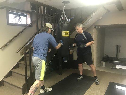 Using the heavy bag is part of our functional fitness.