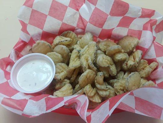 Frickles aka Deep fried Pickles with ranch