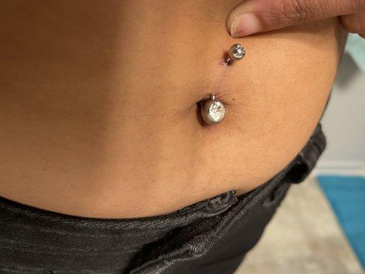 Surface piercing, not a navel