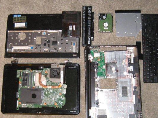 Dell laptop disassembled..