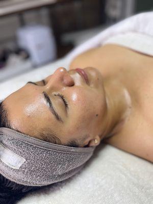 Custom Dermablade Facial performed by our Esthetician Laine