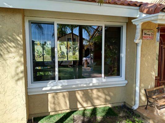 Vinyl Retrofit Window. Installed without having to cut Stucco