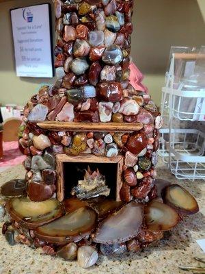 Handcrafted miniature Agate Fireplace