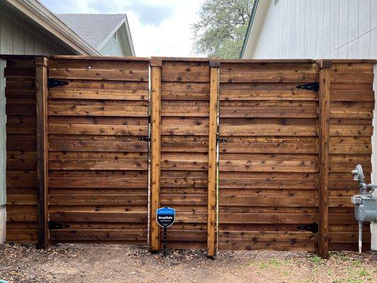 Shared side with my neighbors. We coordinated and matched our side fence areas.