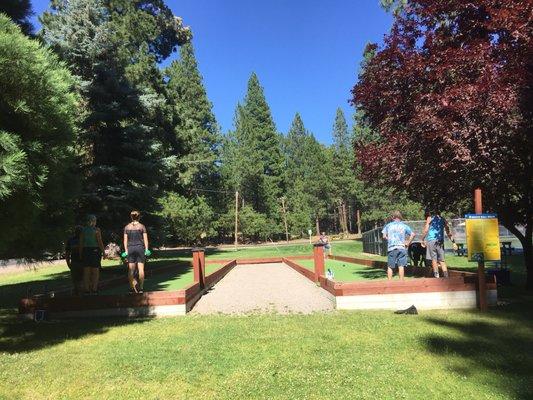 Two bocce ball courts