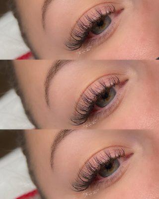 Wispy Hybrid eyelash extensions