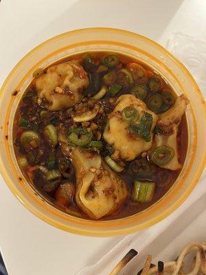 Spicy wontons - no heat at all