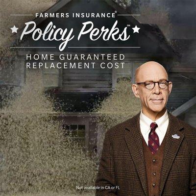 When your movie night turns into a kernel inferno, the Farmers® Policy Perk Guaranteed Replacement Cost might come in handy.