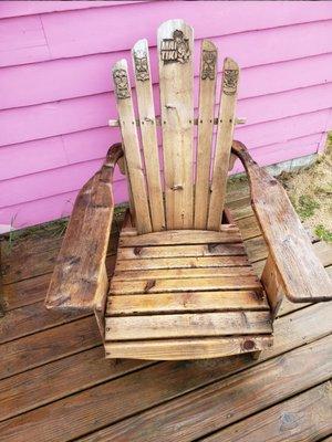 Chairs in front of cottage