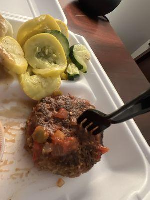 Meatloaf and veggies