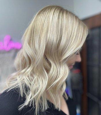 Haircut hair color blonde