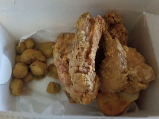 Okra and fried chicken