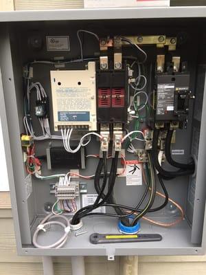 This is a picture of the transfer switch which makes the generator start automatically when the power grid goes down