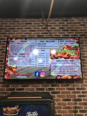 Menu (everything is half off the posted price)