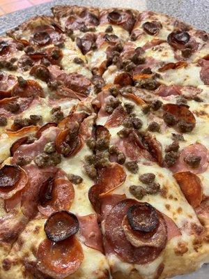 All meat pizza