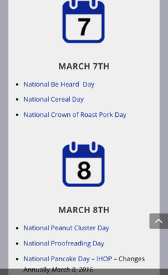 The National Day Calendar showing today's National Days