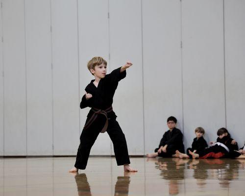 Great Neck Martial Arts Academy belt testing in February 2024.