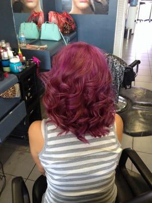 Bought the ion fusia n lavender mixed it together luv this hair color only @sallys :)