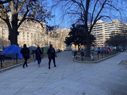 Now a homeless tent city