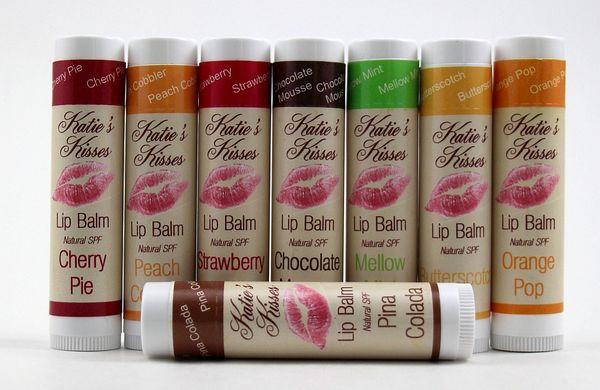 Katie's Kisses, Natural flavored lip balms.