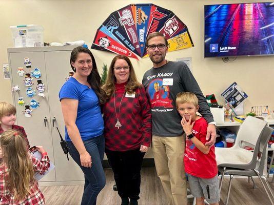 Rachel, the JDRF Southern California Senior Development Coordinator, Sue, me, and Xan-Man.