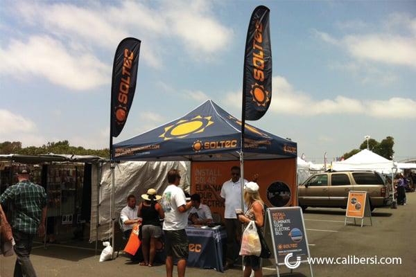 Branded canopy/tent with flags