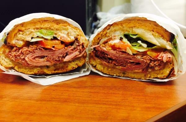 corned beef & swiss  with lettuce and tomato togo