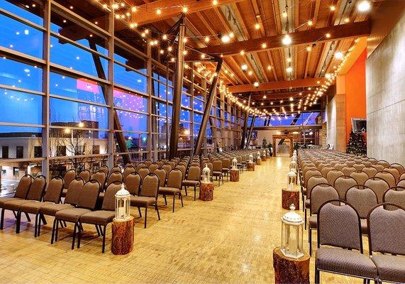 Wedding and reception space at the Salem Convention Center.