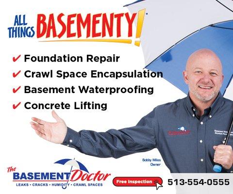 The Basement Doctor offers FREE inspections of your foundations, crawl spaces, basements and driveways & sidewalks!