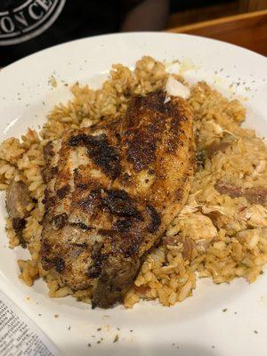 Blacken Catfish with Chicken and Sausage Jambalaya