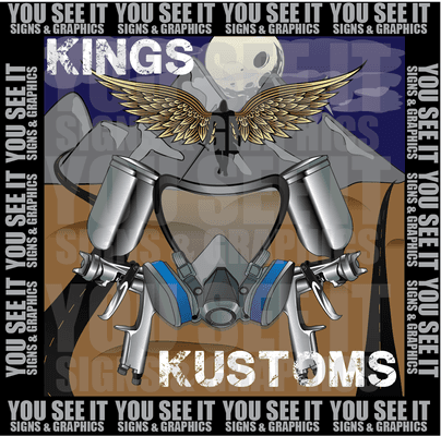 Kings Kustoms Logo - based on an artist's drawing given to us.