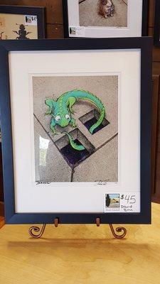 Framed print by local artist David Zinn.