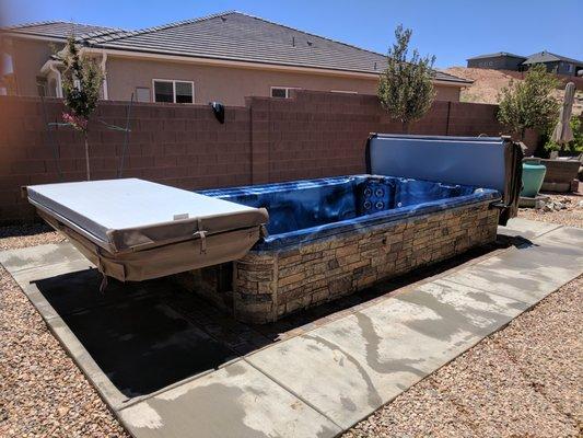 14' TidalFit semi-inground swim spa