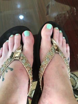 Mint green going into summer. Can't wait to show this color off. Refreshed feet!