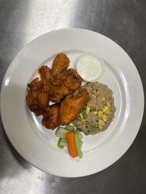 6pcs wings/fries and blue cheese celery