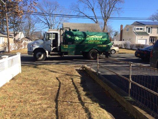 Truck came with enough hose to reach backyard