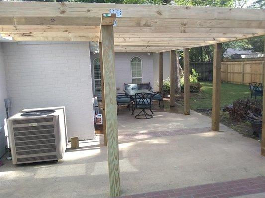 Building back deck overhang.